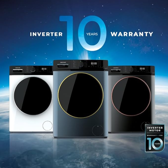 Frontlader-Waschmaschine 10 kg Bolero Dresscode 10610 Inverter Steel A, 2000 W, Inverter Plus Motor